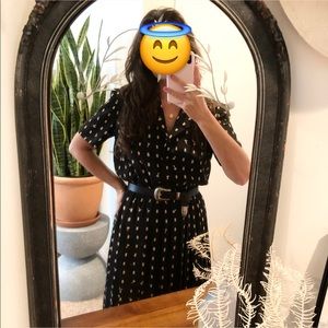 Vintage Floral Pattern Button Down Dress